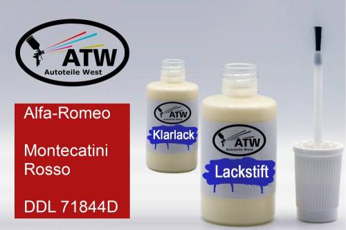 Alfa-Romeo, Montecatini Rosso, DDL 71844D: 20ml Lackstift + 20ml Klarlack - Set, von ATW Autoteile West.